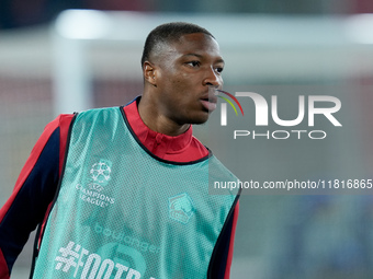 Bafode' Diakite' of LOSC Lille looks on during the UEFA Champions League 2024/25 League Phase MD5 match between Bologna FC and LOSC Lille at...