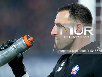 Marc-Aurele Caillard of LOSC Lille looks on during the UEFA Champions League 2024/25 League Phase MD5 match between Bologna FC and LOSC Lill...