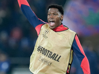 Jonathan David of LOSC Lille gestures during the UEFA Champions League 2024/25 League Phase MD5 match between Bologna FC and LOSC Lille at S...