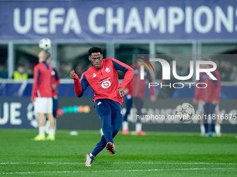 Jonathan David of LOSC Lille during the UEFA Champions League 2024/25 League Phase MD5 match between Bologna FC and LOSC Lille at Stadio Ren...