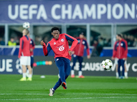 Jonathan David of LOSC Lille during the UEFA Champions League 2024/25 League Phase MD5 match between Bologna FC and LOSC Lille at Stadio Ren...