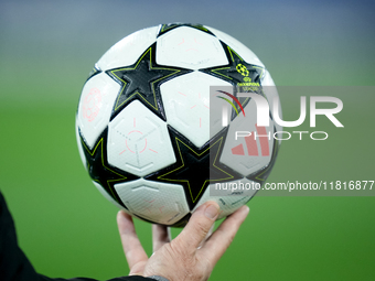 Official Adidas UEFA Champions League match ball during the UEFA Champions League 2024/25 League Phase MD5 match between Bologna FC and LOSC...