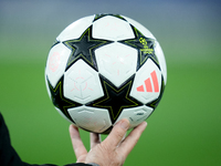 Official Adidas UEFA Champions League match ball during the UEFA Champions League 2024/25 League Phase MD5 match between Bologna FC and LOSC...