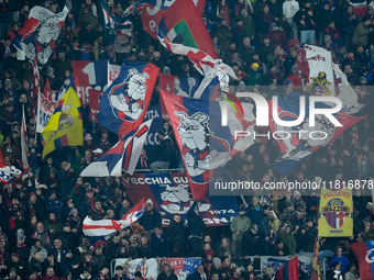 Supporters of Bologna FC during the UEFA Champions League 2024/25 League Phase MD5 match between Bologna FC and LOSC Lille at Stadio Renato...