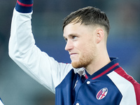 Sam Beukema of Bologna FC gestures during the UEFA Champions League 2024/25 League Phase MD5 match between Bologna FC and LOSC Lille at Stad...