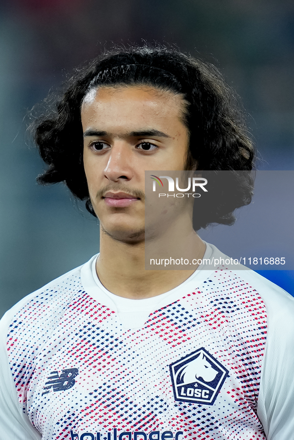 Ayyoub Bouaddi of LOSC Lille looks on during the UEFA Champions League 2024/25 League Phase MD5 match between Bologna FC and LOSC Lille at S...