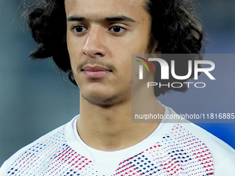 Ayyoub Bouaddi of LOSC Lille looks on during the UEFA Champions League 2024/25 League Phase MD5 match between Bologna FC and LOSC Lille at S...