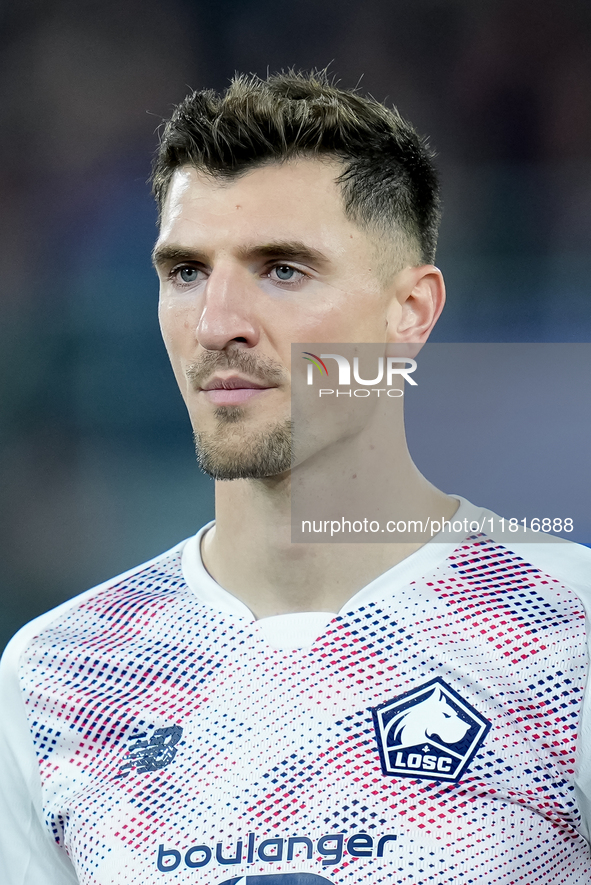 Thomas Meunier of LOSC Lille looks on during the UEFA Champions League 2024/25 League Phase MD5 match between Bologna FC and LOSC Lille at S...