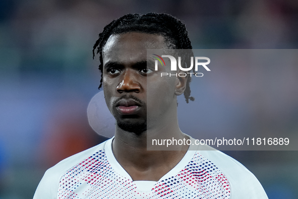 Ngal'ayel Mukau of LOSC Lille looks on during the UEFA Champions League 2024/25 League Phase MD5 match between Bologna FC and LOSC Lille at...