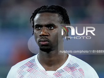 Ngal'ayel Mukau of LOSC Lille looks on during the UEFA Champions League 2024/25 League Phase MD5 match between Bologna FC and LOSC Lille at...