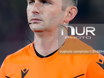 Referee Michael Olivier looks on during the UEFA Champions League 2024/25 League Phase MD5 match between Bologna FC and LOSC Lille at Stadio...