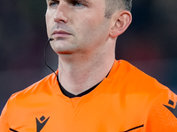 Referee Michael Olivier looks on during the UEFA Champions League 2024/25 League Phase MD5 match between Bologna FC and LOSC Lille at Stadio...