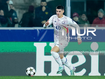 Matias Fernandez-Pardo of LOSC Lille during the UEFA Champions League 2024/25 League Phase MD5 match between Bologna FC and LOSC Lille at St...