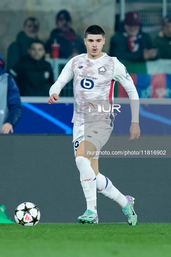 Matias Fernandez-Pardo of LOSC Lille during the UEFA Champions League 2024/25 League Phase MD5 match between Bologna FC and LOSC Lille at St...