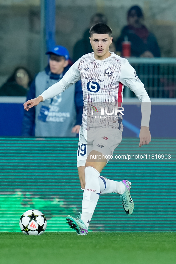 Matias Fernandez-Pardo of LOSC Lille during the UEFA Champions League 2024/25 League Phase MD5 match between Bologna FC and LOSC Lille at St...