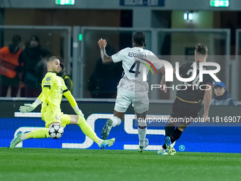 Thijs Dallinga of Bologna FC scores first goal later disallowed by VAR during the UEFA Champions League 2024/25 League Phase MD5 match betwe...