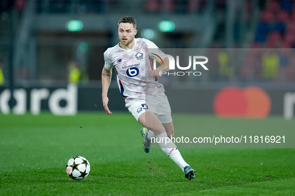 Gabriel Gudmundsson of LOSC Lille during the UEFA Champions League 2024/25 League Phase MD5 match between Bologna FC and LOSC Lille at Stadi...