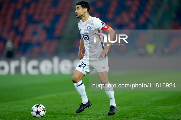 Benjamin Andre' of LOSC Lille during the UEFA Champions League 2024/25 League Phase MD5 match between Bologna FC and LOSC Lille at Stadio Re...