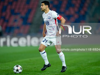 Benjamin Andre' of LOSC Lille during the UEFA Champions League 2024/25 League Phase MD5 match between Bologna FC and LOSC Lille at Stadio Re...