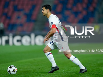 Benjamin Andre' of LOSC Lille during the UEFA Champions League 2024/25 League Phase MD5 match between Bologna FC and LOSC Lille at Stadio Re...