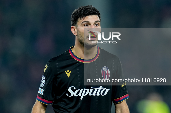 Riccardo Orsolini of Bologna FC looks on during the UEFA Champions League 2024/25 League Phase MD5 match between Bologna FC and LOSC Lille a...