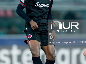 Jhon Lucumi of Bologna FC during the UEFA Champions League 2024/25 League Phase MD5 match between Bologna FC and LOSC Lille at Stadio Renato...