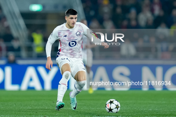 Matias Fernandez-Pardo of LOSC Lille during the UEFA Champions League 2024/25 League Phase MD5 match between Bologna FC and LOSC Lille at St...