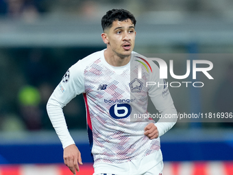 Osame Sahraoui of LOSC Lille looks on during the UEFA Champions League 2024/25 League Phase MD5 match between Bologna FC and LOSC Lille at S...