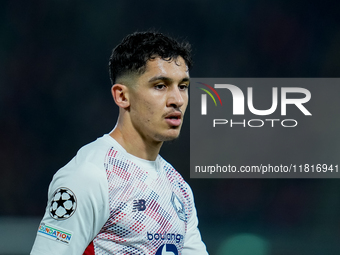 Osame Sahraoui of LOSC Lille looks on during the UEFA Champions League 2024/25 League Phase MD5 match between Bologna FC and LOSC Lille at S...