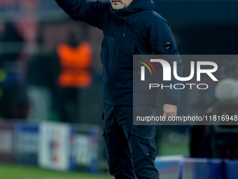 Vincenzo Italiano head coach of Bologna FC gestures during the UEFA Champions League 2024/25 League Phase MD5 match between Bologna FC and L...