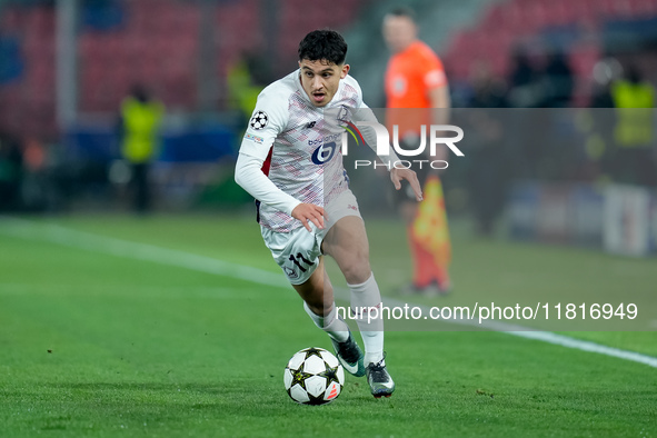 Osame Sahraoui of LOSC Lille during the UEFA Champions League 2024/25 League Phase MD5 match between Bologna FC and LOSC Lille at Stadio Ren...