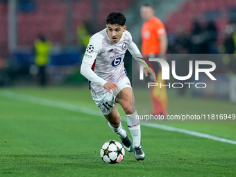 Osame Sahraoui of LOSC Lille during the UEFA Champions League 2024/25 League Phase MD5 match between Bologna FC and LOSC Lille at Stadio Ren...