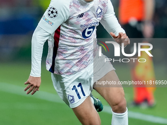 Osame Sahraoui of LOSC Lille during the UEFA Champions League 2024/25 League Phase MD5 match between Bologna FC and LOSC Lille at Stadio Ren...