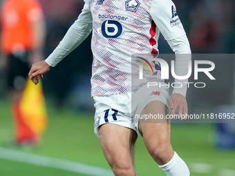 Osame Sahraoui of LOSC Lille during the UEFA Champions League 2024/25 League Phase MD5 match between Bologna FC and LOSC Lille at Stadio Ren...