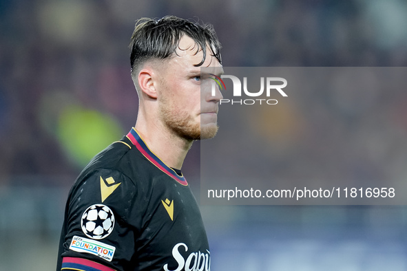 Sam Beukema of Bologna FC looks on during the UEFA Champions League 2024/25 League Phase MD5 match between Bologna FC and LOSC Lille at Stad...