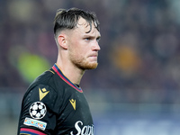 Sam Beukema of Bologna FC looks on during the UEFA Champions League 2024/25 League Phase MD5 match between Bologna FC and LOSC Lille at Stad...