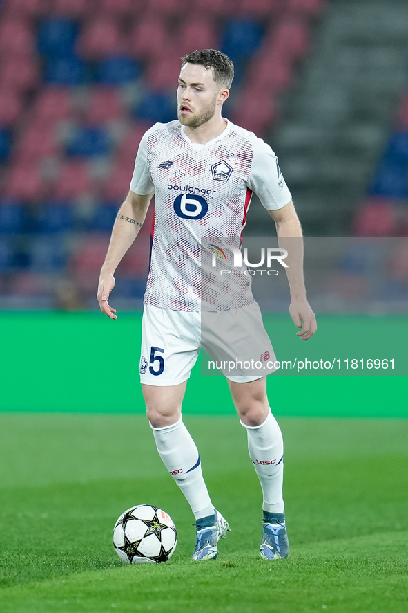 Gabriel Gudmundsson of LOSC Lille during the UEFA Champions League 2024/25 League Phase MD5 match between Bologna FC and LOSC Lille at Stadi...