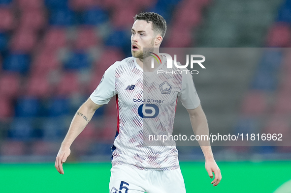 Gabriel Gudmundsson of LOSC Lille during the UEFA Champions League 2024/25 League Phase MD5 match between Bologna FC and LOSC Lille at Stadi...