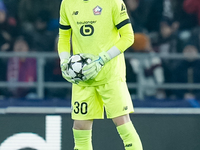 Lucas Chevalier of LOSC Lille during the UEFA Champions League 2024/25 League Phase MD5 match between Bologna FC and LOSC Lille at Stadio Re...