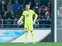 Lucas Chevalier of LOSC Lille during the UEFA Champions League 2024/25 League Phase MD5 match between Bologna FC and LOSC Lille at Stadio Re...