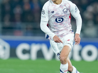 Ayyoub Bouaddi of LOSC Lille during the UEFA Champions League 2024/25 League Phase MD5 match between Bologna FC and LOSC Lille at Stadio Ren...