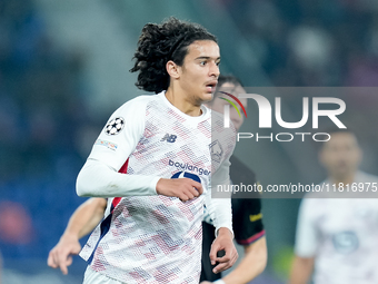 Ayyoub Bouaddi of LOSC Lille during the UEFA Champions League 2024/25 League Phase MD5 match between Bologna FC and LOSC Lille at Stadio Ren...