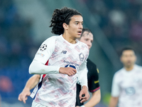 Ayyoub Bouaddi of LOSC Lille during the UEFA Champions League 2024/25 League Phase MD5 match between Bologna FC and LOSC Lille at Stadio Ren...