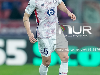 Gabriel Gudmundsson of LOSC Lille during the UEFA Champions League 2024/25 League Phase MD5 match between Bologna FC and LOSC Lille at Stadi...