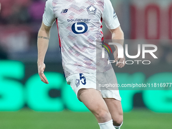 Gabriel Gudmundsson of LOSC Lille during the UEFA Champions League 2024/25 League Phase MD5 match between Bologna FC and LOSC Lille at Stadi...