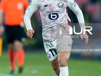 Osame Sahraoui of LOSC Lille during the UEFA Champions League 2024/25 League Phase MD5 match between Bologna FC and LOSC Lille at Stadio Ren...