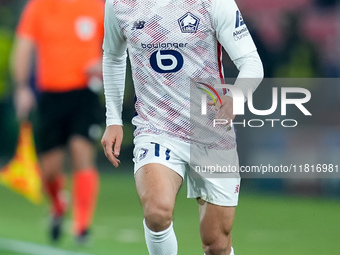 Osame Sahraoui of LOSC Lille during the UEFA Champions League 2024/25 League Phase MD5 match between Bologna FC and LOSC Lille at Stadio Ren...