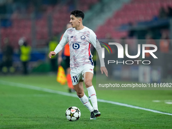 Osame Sahraoui of LOSC Lille during the UEFA Champions League 2024/25 League Phase MD5 match between Bologna FC and LOSC Lille at Stadio Ren...