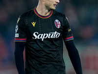 Stefan Posch of Bologna FC looks on during the UEFA Champions League 2024/25 League Phase MD5 match between Bologna FC and LOSC Lille at Sta...