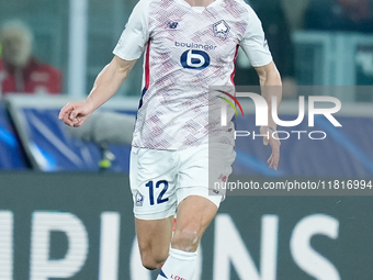 Thomas Meunier of LOSC Lille during the UEFA Champions League 2024/25 League Phase MD5 match between Bologna FC and LOSC Lille at Stadio Ren...